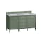 James Martin Vanities Brittany 60in Double Vanity, Smokey Celadon w/ 3 CM Carrara Marble Top 650-V60D-SC-3CAR - alternate 6